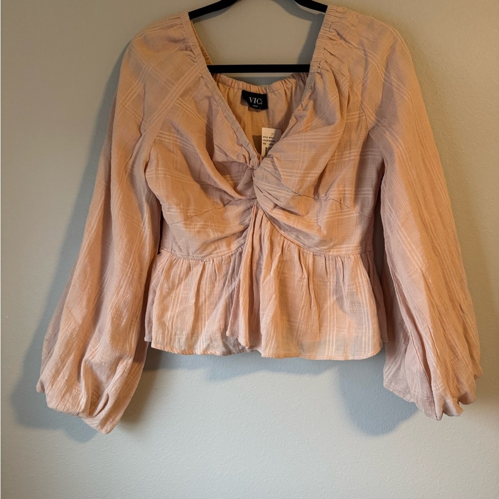 Vici Blush Peasant Top